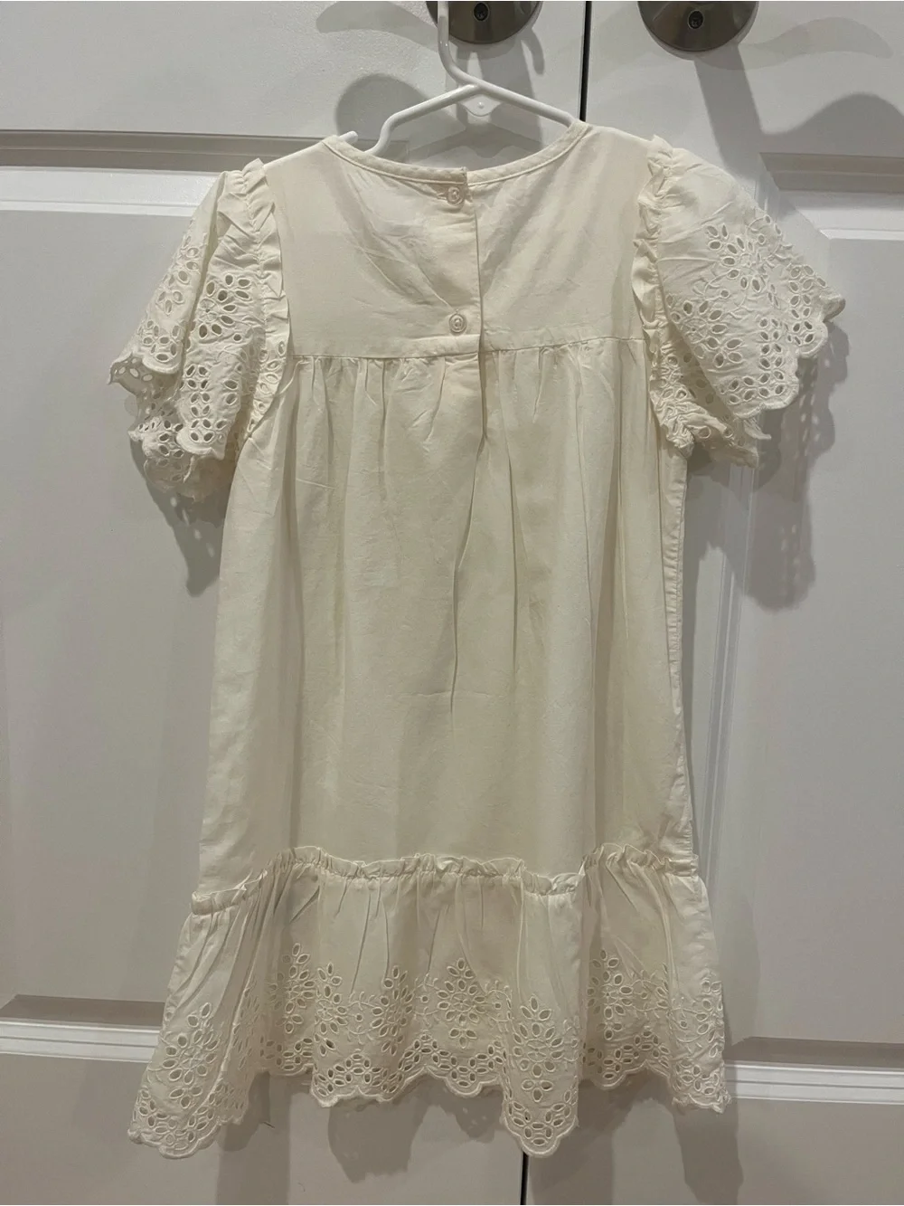 GAP Cream Eyelet Puff Sleeve Dress for Girls
